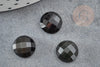 Cabochon rond obsidienne naturelle à facette 11mm, x1 (G2254)