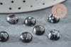 Cabochon rond obsidienne neige naturelle 8mm, x1 G8670