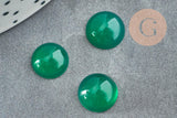 Cabochon rond onyx vert 10mm, x1 (G8676)