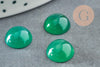 Cabochon rond onyx vert foncé 10mm, x1 (G8675)