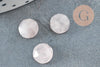 Cabochon rond quartz rose à facettes 8mm, x1 (G5637)