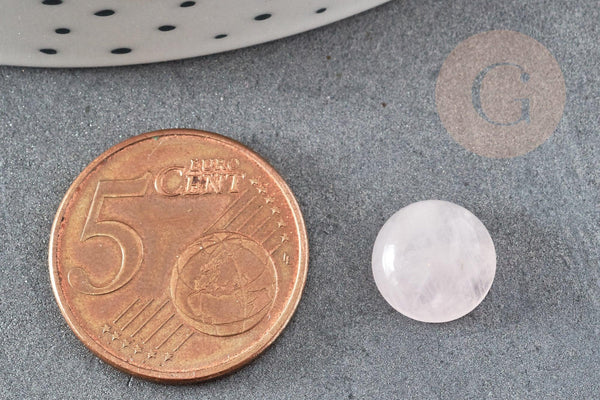 Cabochon rond quartz rose naturel 10mm, x1 (G0945)