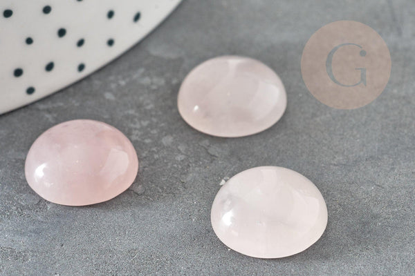 Cabochon rond quartz rose naturel 16mm , x1 (G6711)