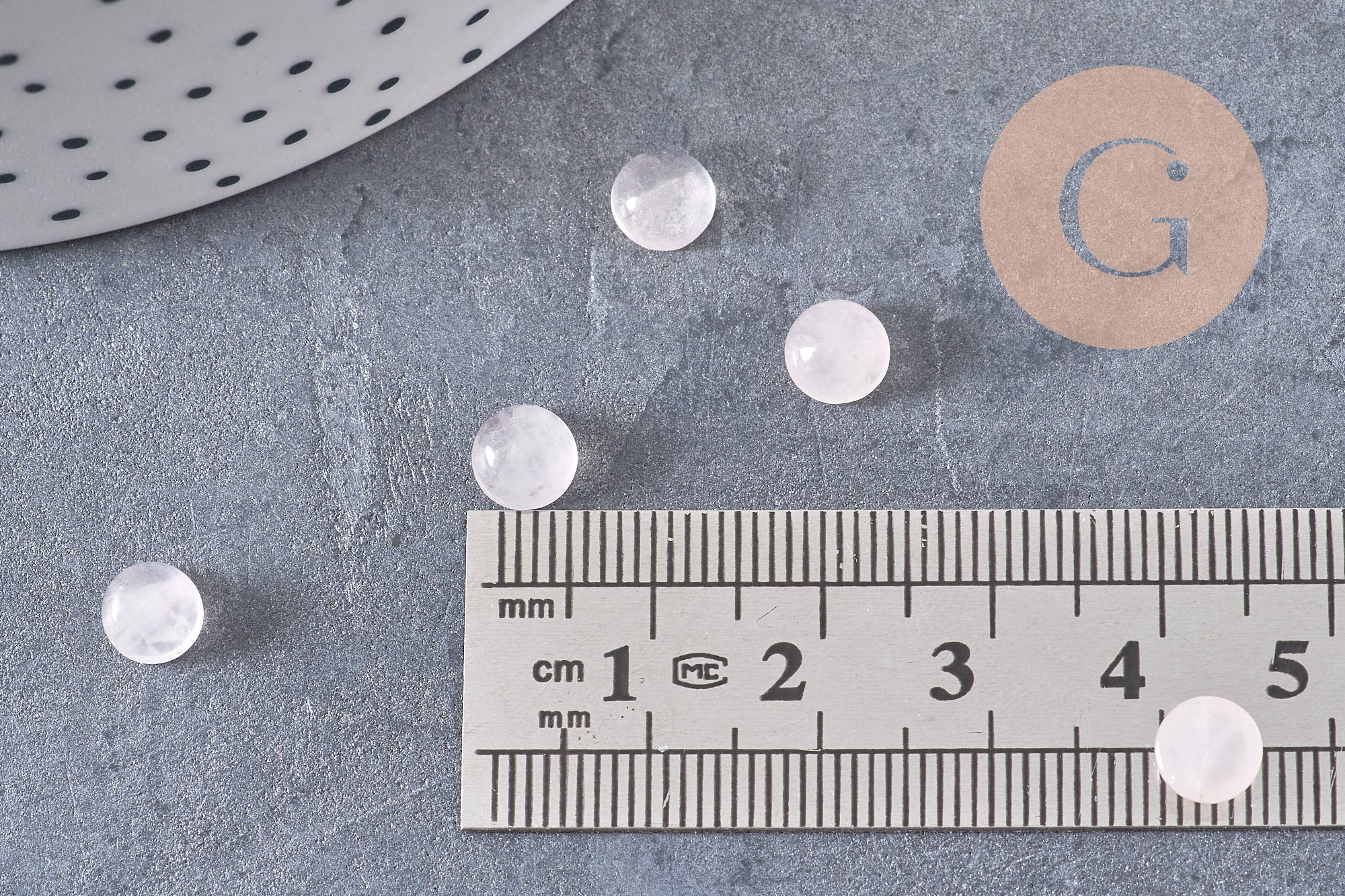 Cabochon rond quartz rose naturel 6mm, x1 (G4756)
