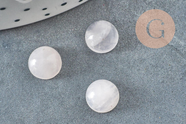 Cabochon rond quartz rose naturel 8mm, x1 (G2822)