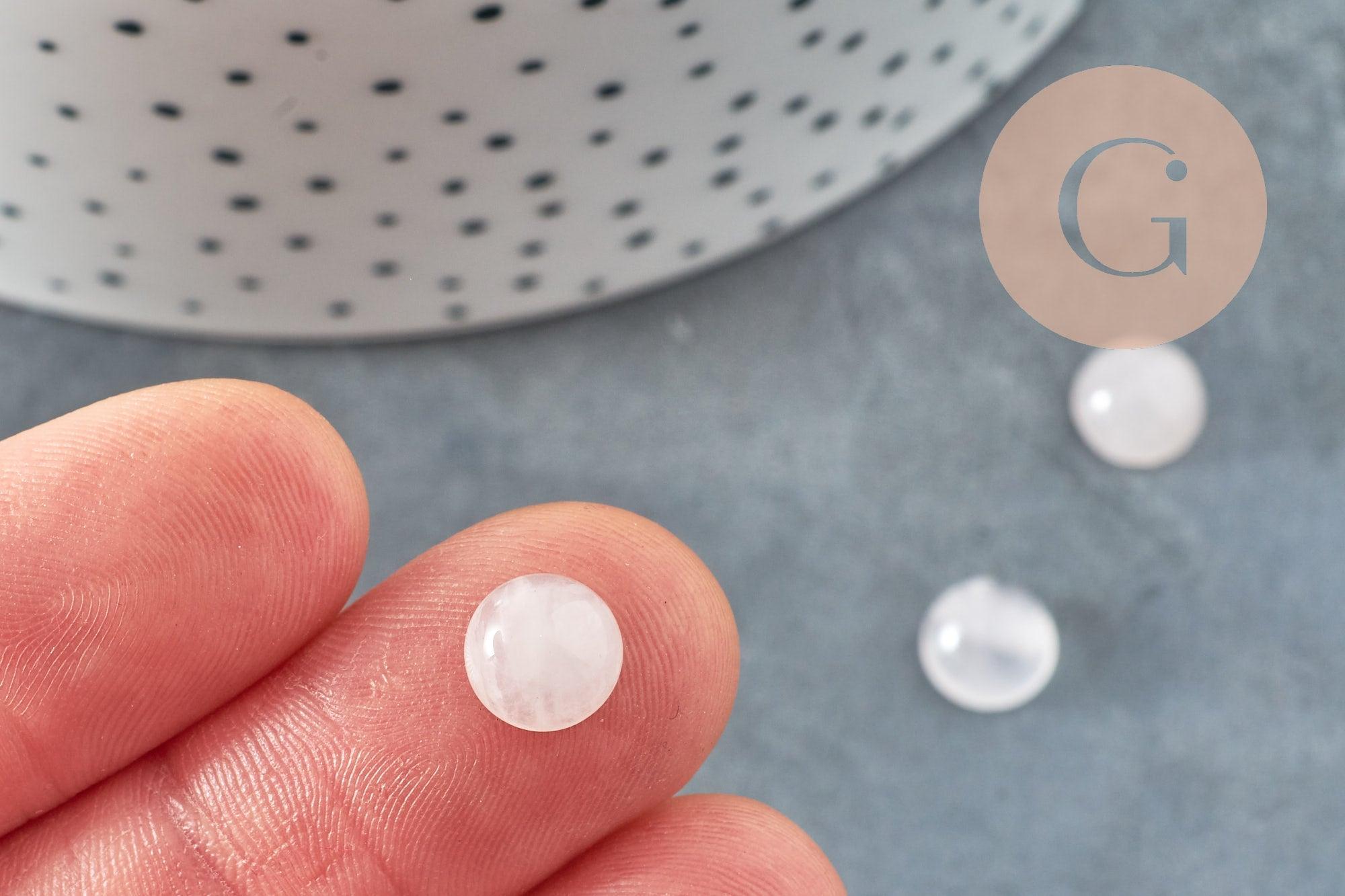 Cabochon rond quartz rose naturel 8mm, x1 (G2822)