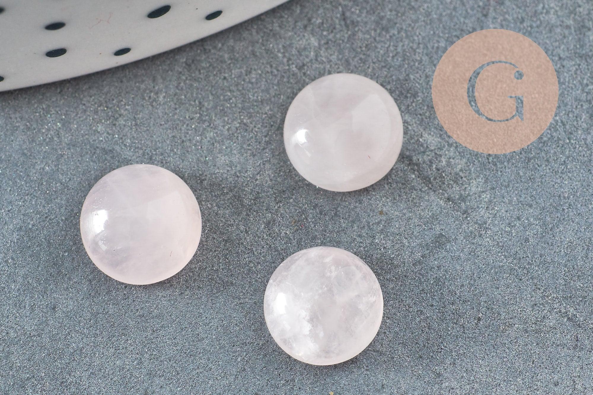 Cabochon rond quartz rose naturel 8mm, x1 (G8652)