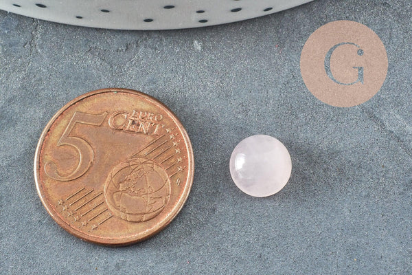 Cabochon rond quartz rose naturel 8mm, x1 (G8652)