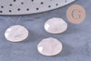 Cabochon rond quartz rose naturel à facettes 16mm, x1 (G10654)