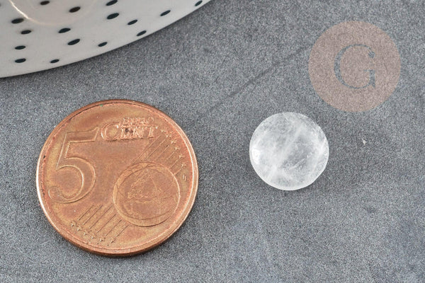 Cabochon rond quartz transparent naturel 10mm, x1 (G3936)