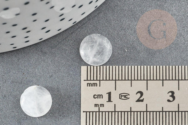Cabochon rond quartz transparent naturel 10mm, x1 (G3936)