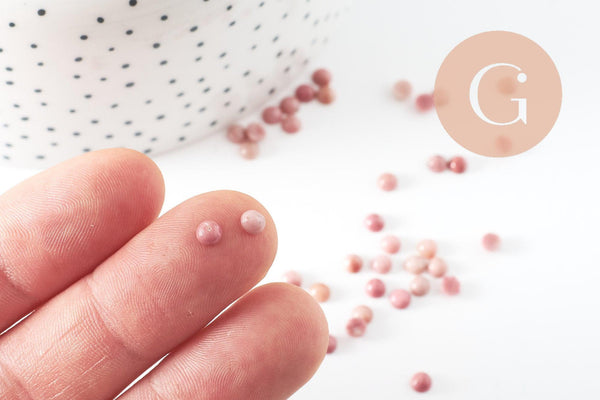 Cabochon rond rhodonite naturelle 4mm, x1 (G10038)