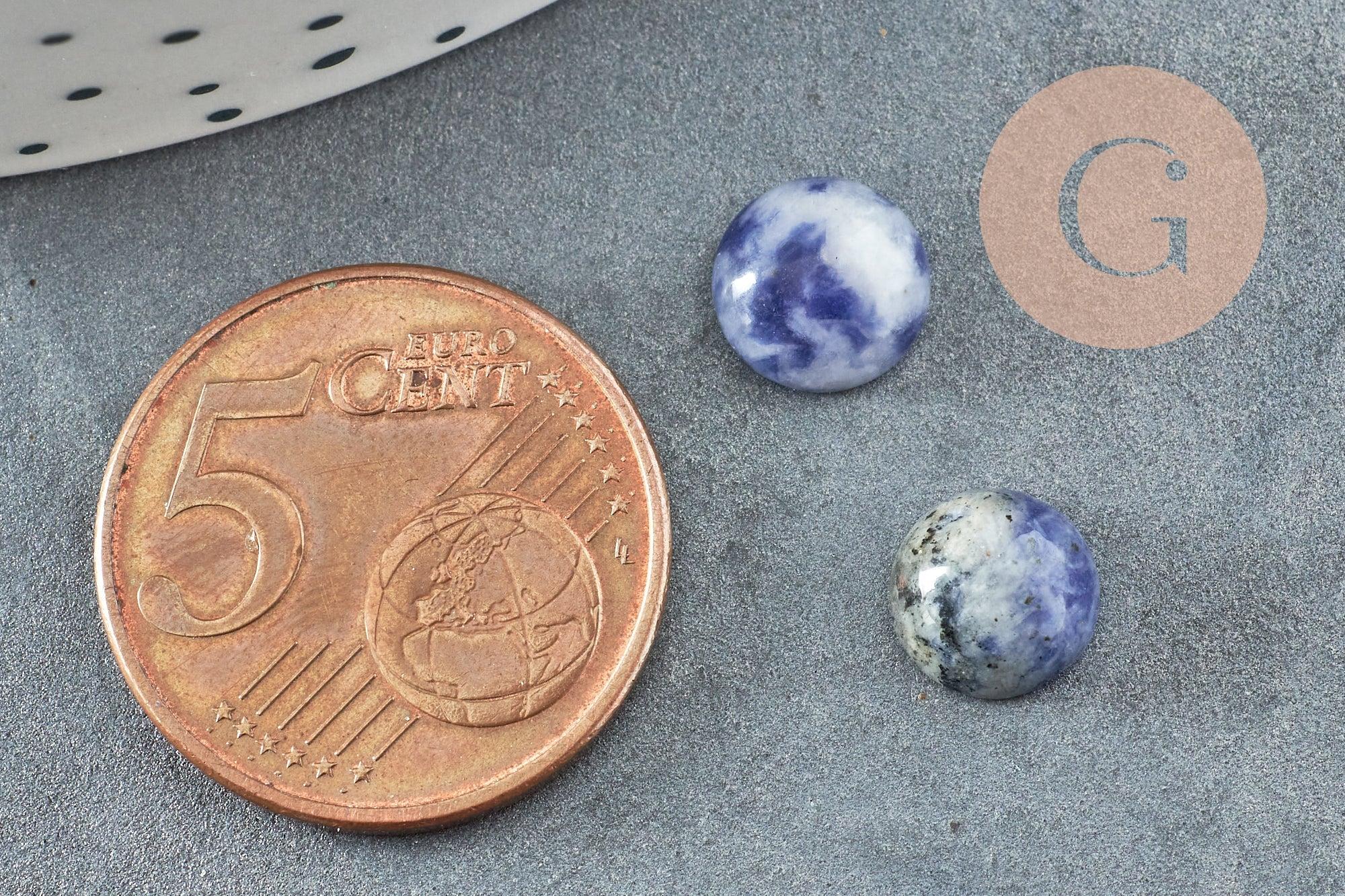 Cabochon rond sodalite naturelle bleue 8mm, x1 (G0423)