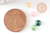 Cabochon rond verre irisé 5.5mmx3mm, x20 (G0121)