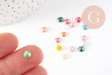 Cabochon rond verre irisé 5.5mmx3mm, x20 (G0121)