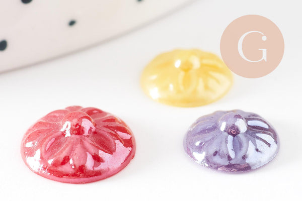 Cabochon rond verre irisé multicolore 10mm, x20 (G1807)