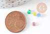 Cabochon rond verre oeil de chat rond multicolore 4mm , x20 ou x50 (G1546)