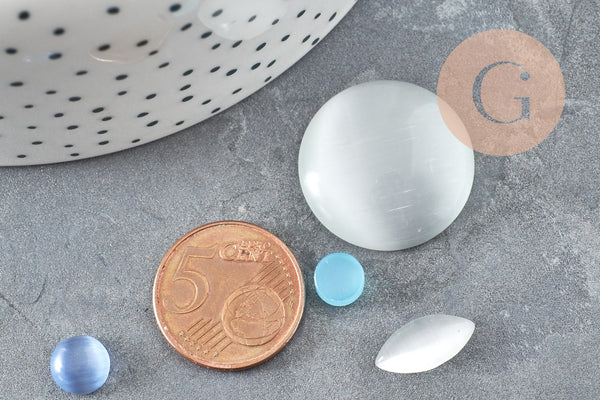 Cabochon verre multicolore couleurs et formes mélangées , x10 (G2251)