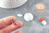 Cabochon verre multicolore couleurs et formes mélangées , x10 (G2251)