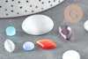 Cabochon verre multicolore couleurs et formes mélangées , x10 (G2251)