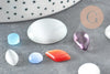 Cabochon verre multicolore couleurs et formes mélangées , x10 (G2251)