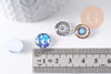 Cabochon verre rond dôme imprimé 12mm, x20 (G3743)