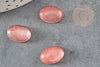 Cabochon watermelon stone rose, cabochon ovale, bijou pierre,cabochon 14mm, Cabochon verre, x1 (G1316)