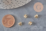 Cache-noeud chaine boule acier 304 doré avec trou 6mm, x10 (G7318)-Cache-noeuds-Gingerlily Perles