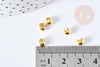 Cache perles à écraser en laiton doré lisse 4mm, x20(1.7 g) (G5982)
