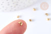 Caches perles à écraser acier 304 doré 2x3mm, x5 (G7320)