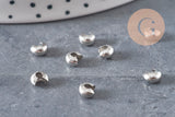 Cubrebolas de engarce de acero 304 plano platino 5.5x4.5mm, x20 (G11178)