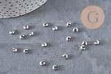 Cubrebolas de engarce de acero 304 plano platino 5.5x4.5mm, x20 (G11178)