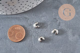 Crimp bead covers, 304 stainless steel, platinum, 8x7mm, x20 (G11177)
