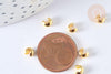 Caches perles à écraser laiton doré 4mm, x50 (4.5gr) (G7317)