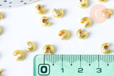 Caches perles texturées à écraser en laiton doré 5mm, x20 (G6860)