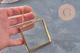 Marco de fotos para colgar vidrio metal dorado rectangular 60cm, x1