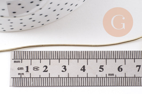 Cannetille lisse cuivre doré 1mm, x 50cm (G10563)