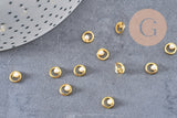 Cercle à coller zamac doré et perle 5.5mm, x2 G5296