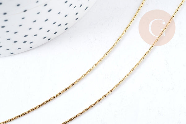 Chaine Serpentine complète avec fermoir acier 304 inoxydable doré 1mm -46cm, création collier acier inoxydable, x1 G8792