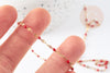 Chaine acier 304 dorée IP 14K fantaisie résine rouge 2mm, x1 mètre (G1566)