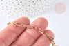 Chaine acier 304 inoxydable IP doré 18k maille ovale 7mm, x1 mètre (G8415)