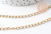 Chaine acier 304 inoxydable doré IP 14K fantaisie maille courbe large 5mm, x1 mètre (G3146)