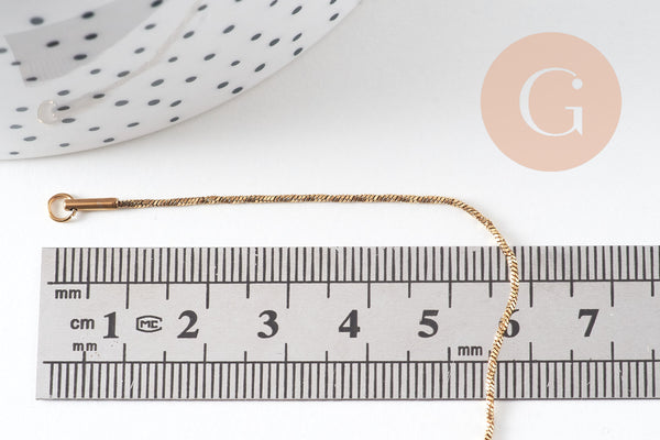 Chaine acier dorée 14k serpent,fourniture créative,chaine collier,sans nickel,chaine fantaisie,acier, chaine complète,1mm,43cm-G1100