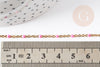Chaine acier inoxydable 304 doré IP 14k fantaisie résine rose 1.5mm, x1 mètre (G1492)
