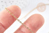 Chaine avec fermoir forçat acier inoxydable 304 doré PVD 1.5mm - 45cm, x1 (G8778)