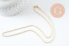 Chaine avec fermoir forçat cuivre dorée 16K 0.5microns collier 1.8mm/45cm, x1 (G5341)