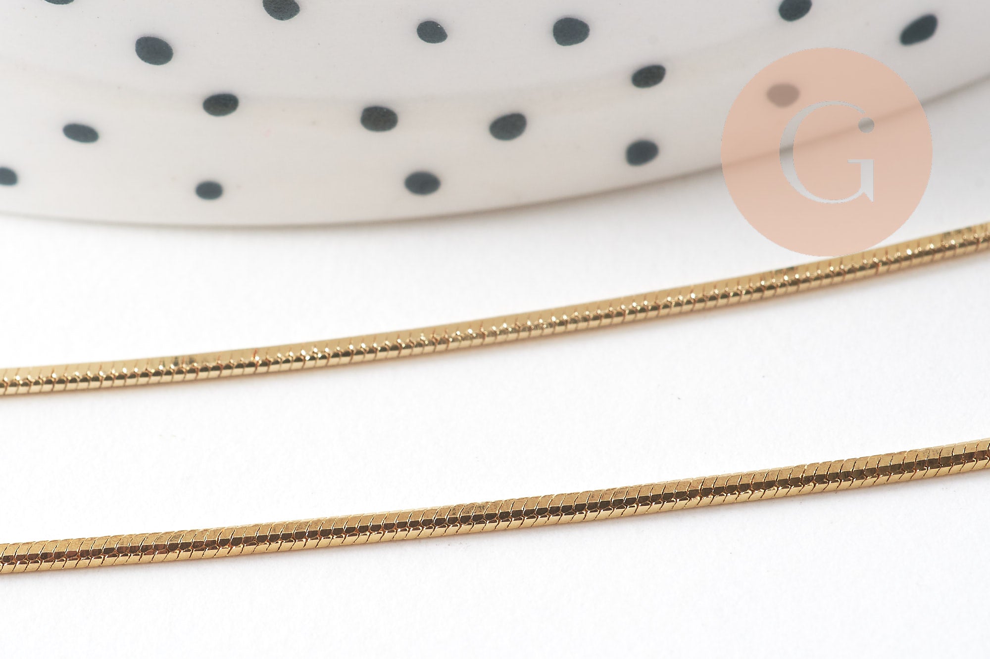 Collier Chaine avec fermoir serpent laiton doré 43cm, x1 (G7106)