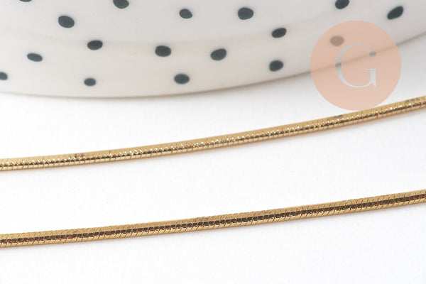 Chaine avec fermoir serpent laiton doré 43cm, x1 (G7106)