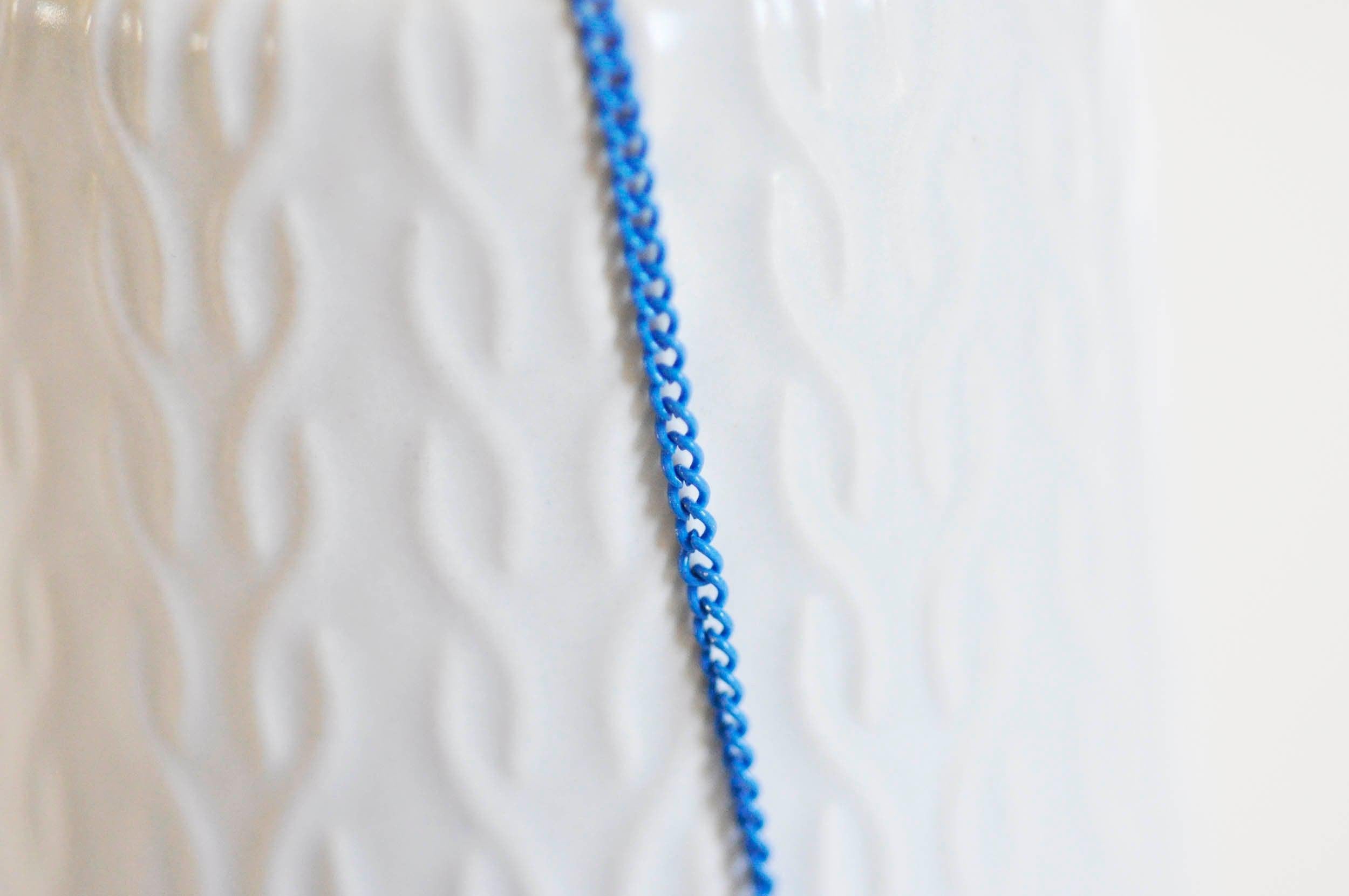 Chaine bleue maille plate,chaine bijou,création bijoux,chaine originale,grossiste chaine,chaine au mètre,1.5mm, 5metres-G2332