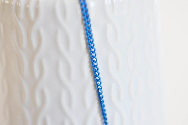 Chaine bleue maille plate,chaine bijou,création bijoux,chaine originale,grossiste chaine,chaine au mètre,1.5mm, 5metres-G2332